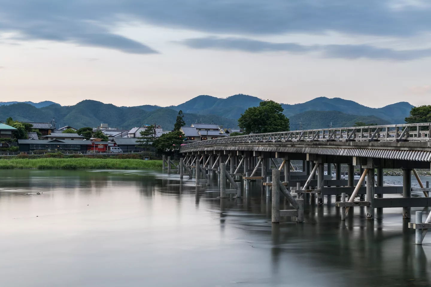 Togetsu-kyo bridge at dusk, Kyoto, Japan.jpg
